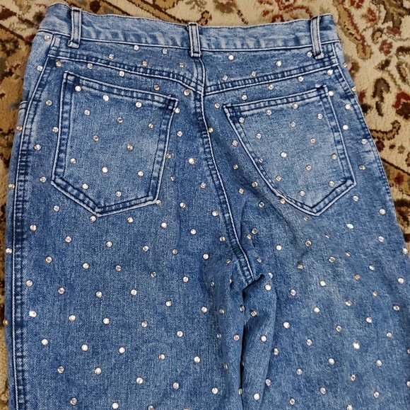 Vintage 80s Opal by Hot Property Allover Studded High Rise Jeans, Size 6 - Picture 3 of 10